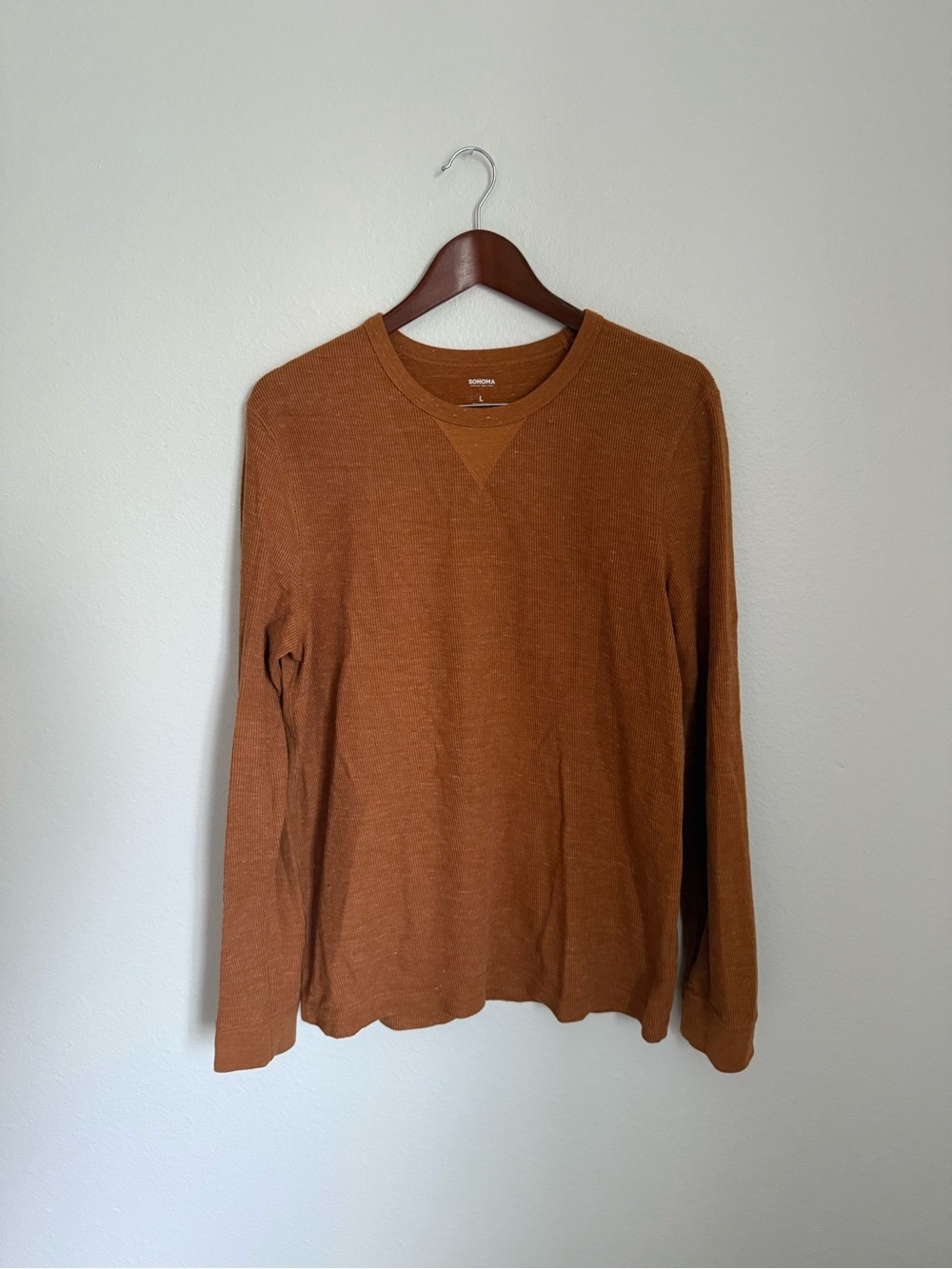 Men’s Sonoma Rust-Colored Crewneck Long Sleeve